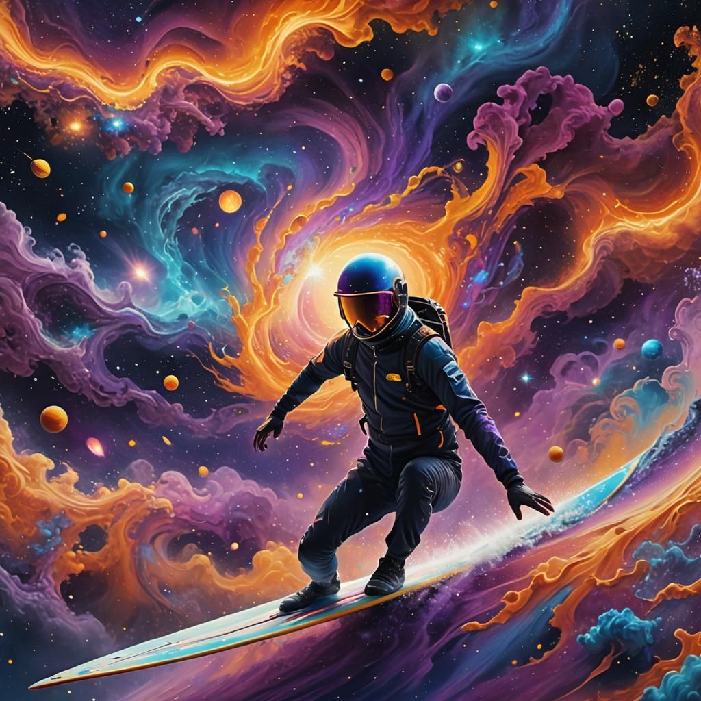Surfing a Nebula: Psychedelic Sci-Fi Concept Art