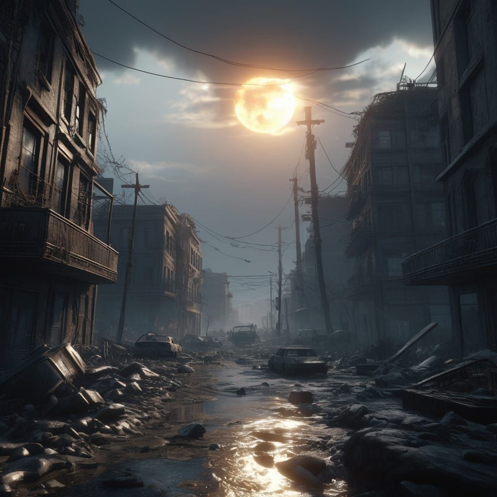 Bleak Nuclear Twilight: A Desolate Post-Apocalyptic Wastelan...