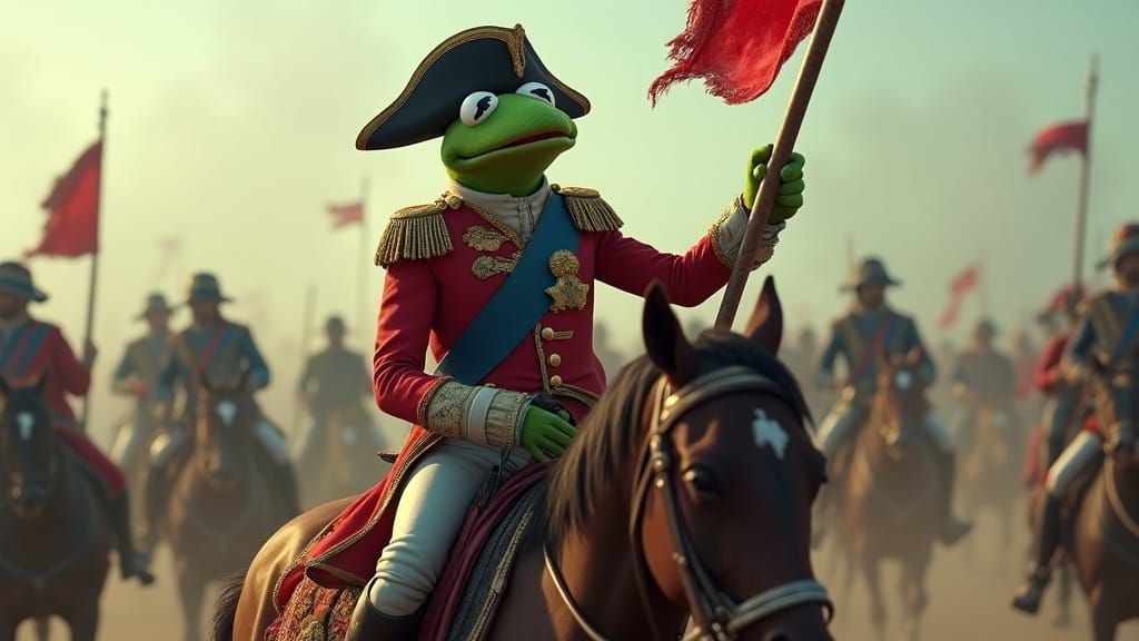 Napoleonic Kermit Leads the US 7th Cavalry Into Battle??