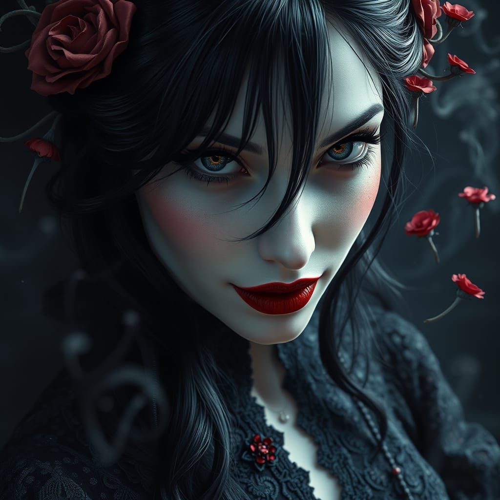 Mysterious Victorian Gothic Enchantress with Unquenchable Hu...