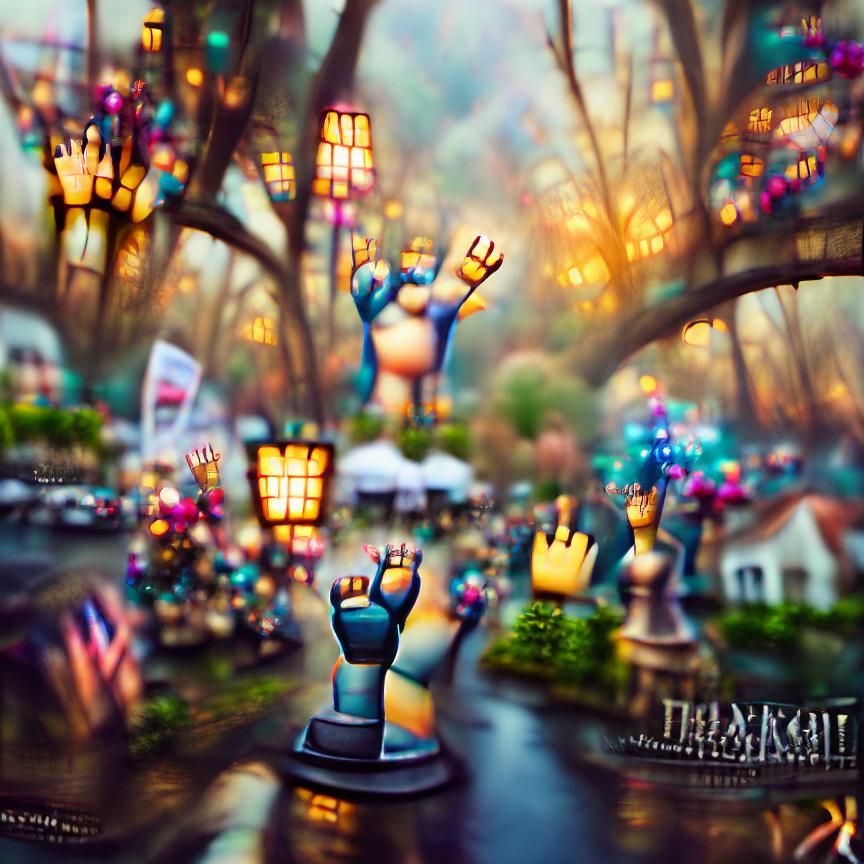 Person Raising Hands in Celebration