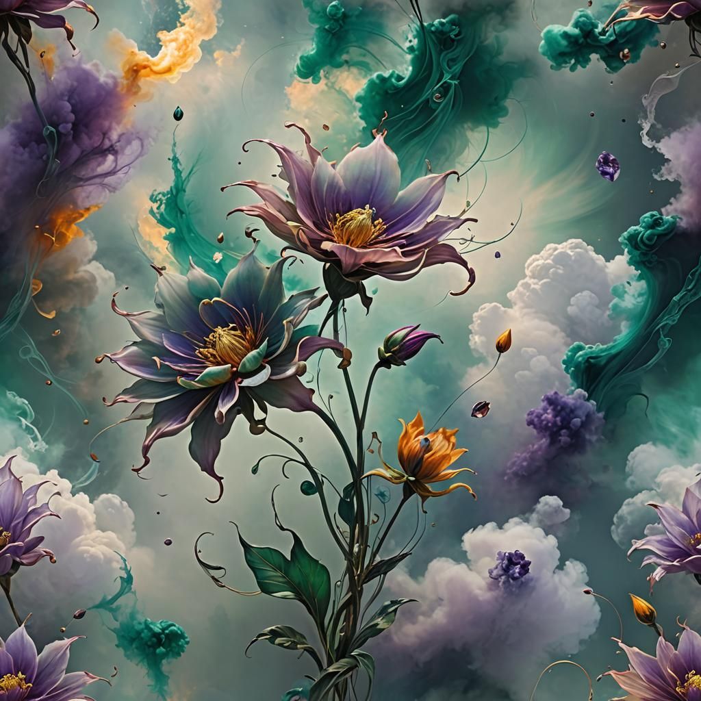 Exotic Bloom in Surrealist Void