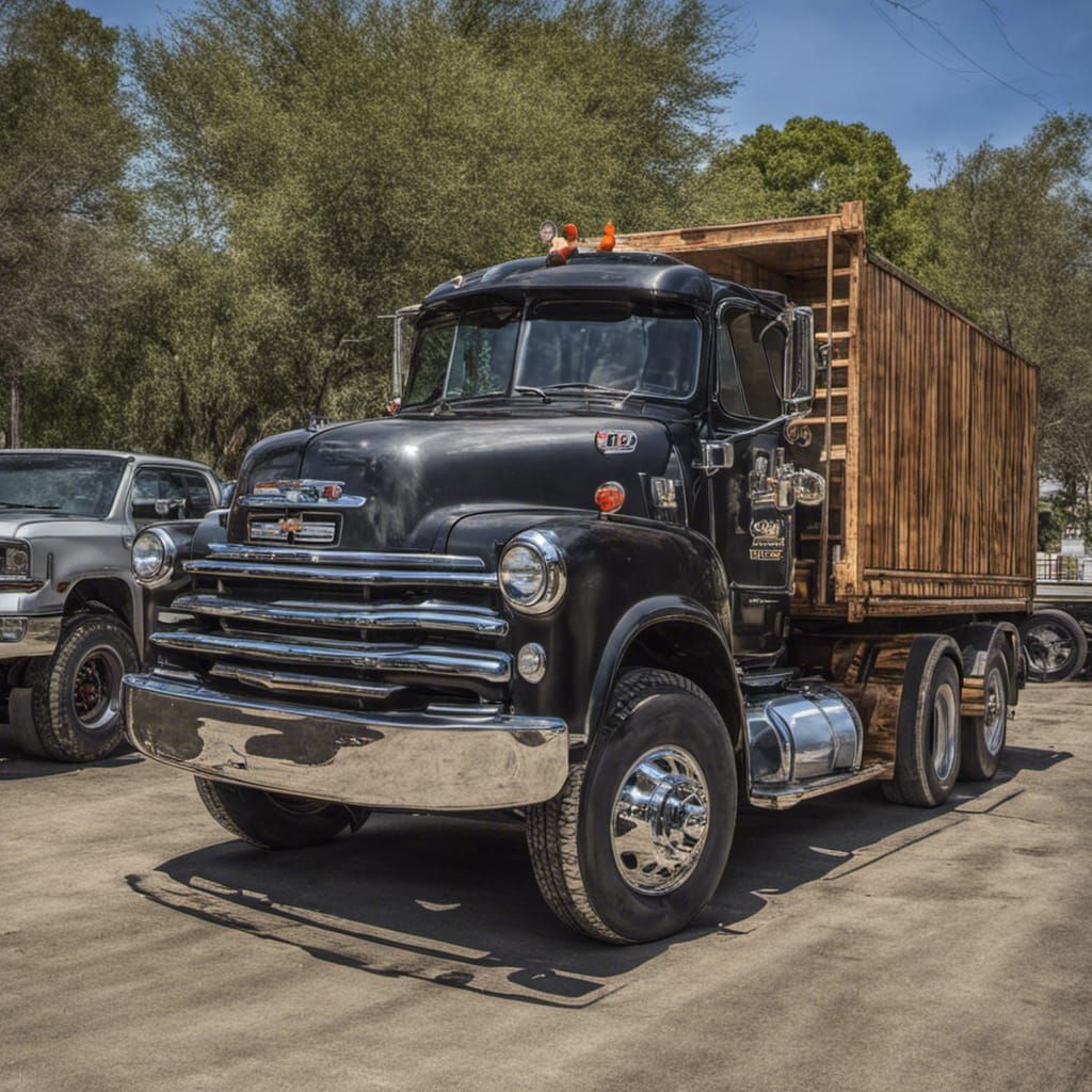 Black Chevy Mack Truck AI Generated
