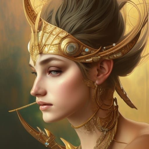 Elegant Sagittarius Goddess Portrait
