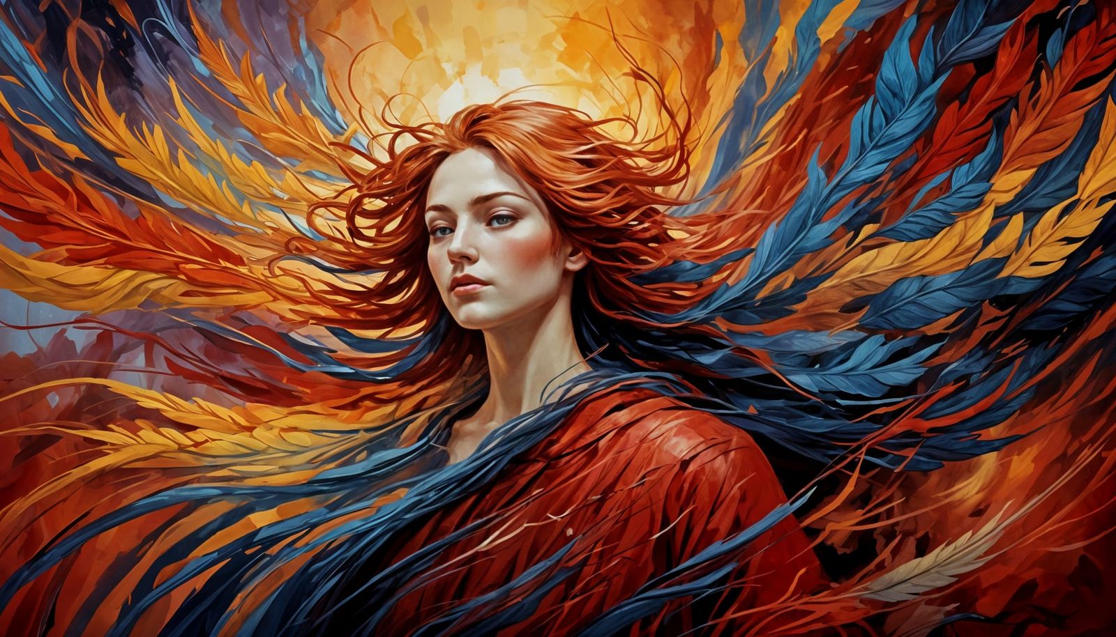 Mountain Bride Sleeps Beneath Alpine Dusk: Expressionist Pai...