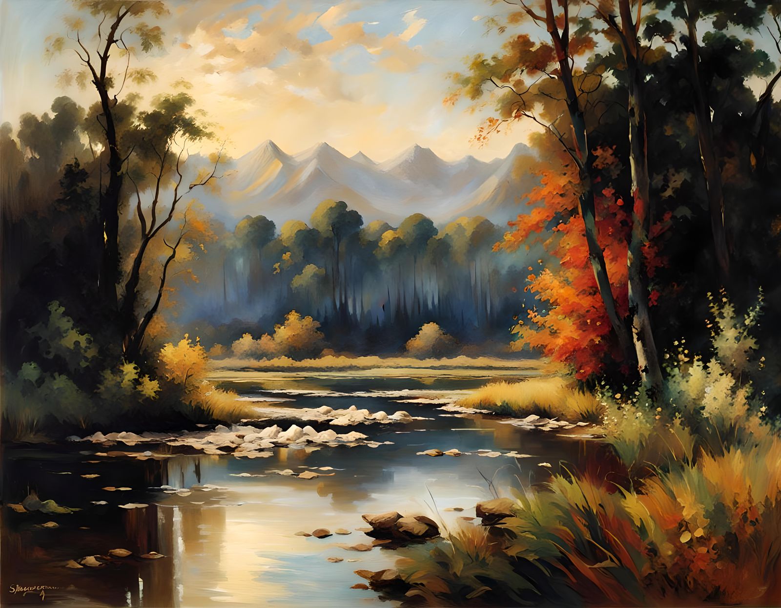 Swirling Mist Rises in Ominous Oil Swamp