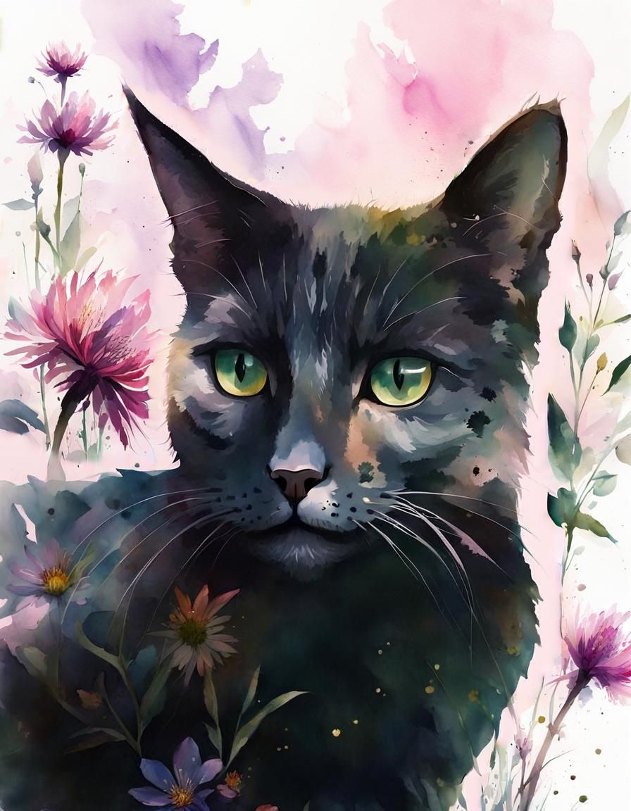 Lush Wildflower Field in Digital Watercolor Style