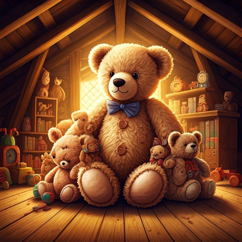 Teddy Bears in Dreamy Watercolor Style