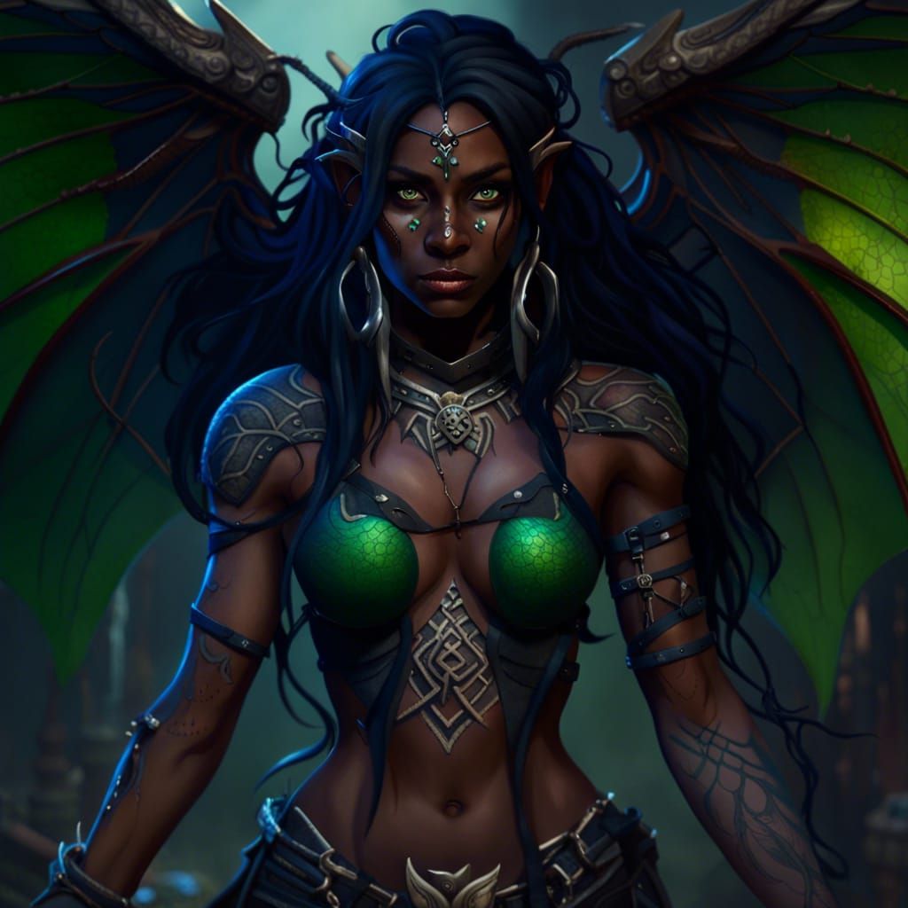 Barbarian Fairy with Dragonfly Wings in Fantasy Art