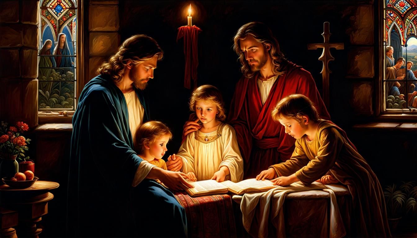 Young Jesus with Family: A Digital Matte Painting