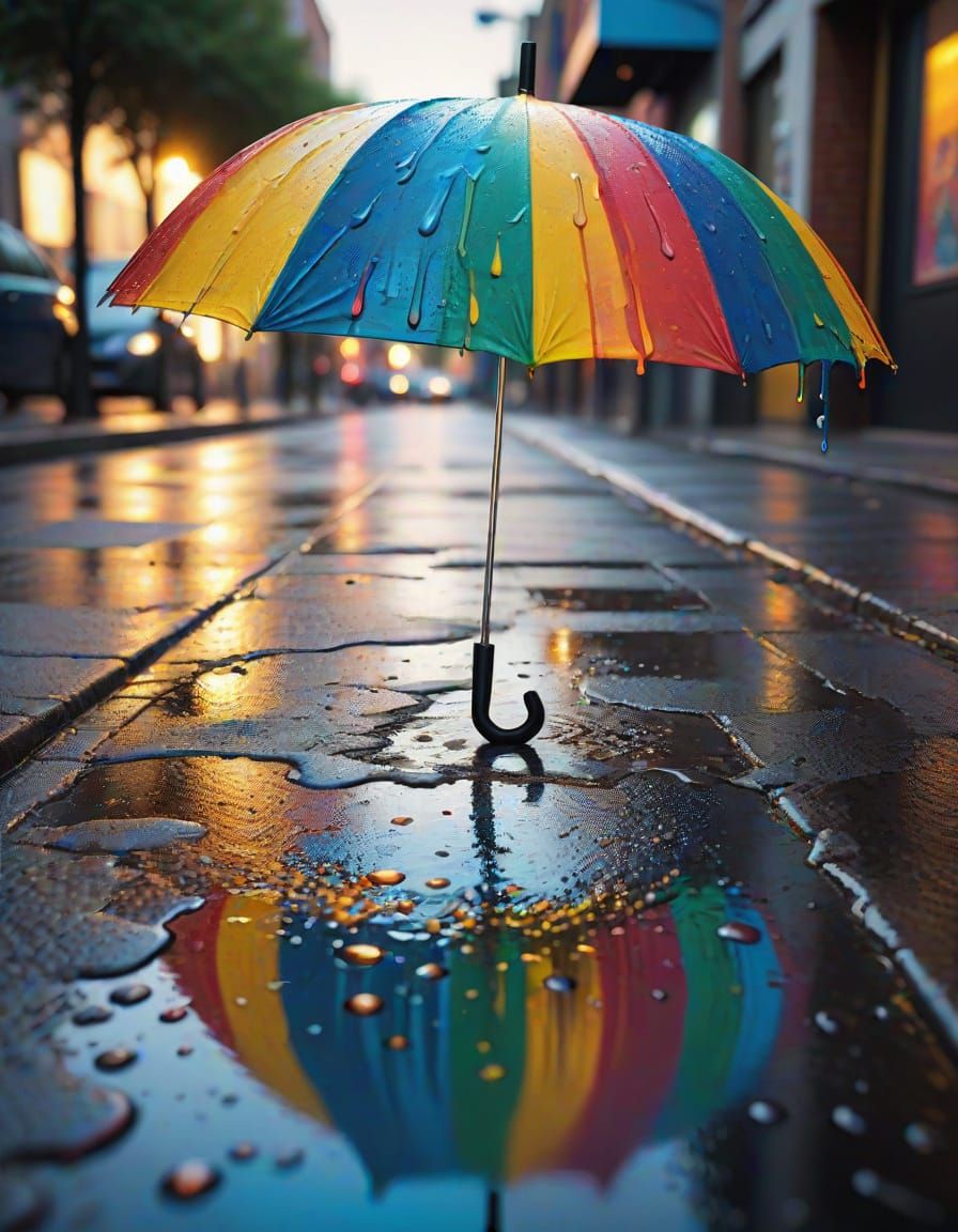 Vibrant Rainbow Street Art in Bold, Textured Paint