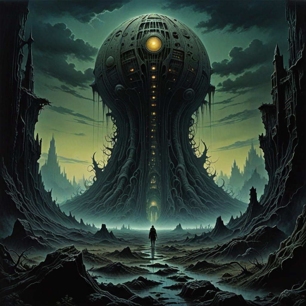 Mysterious, Dark Planet from a Gothic Dreamscape