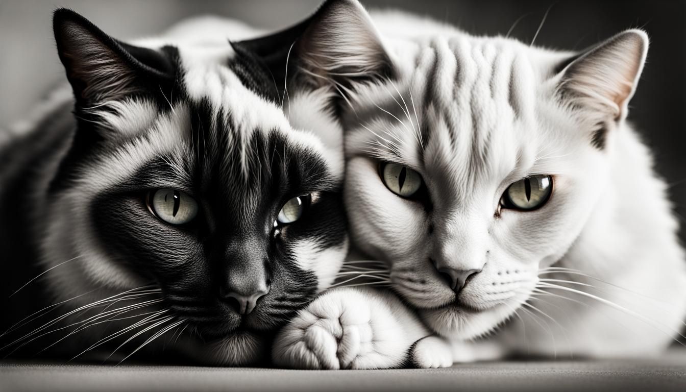 Yin Yang Symbol Made of Cats: Professional Photo