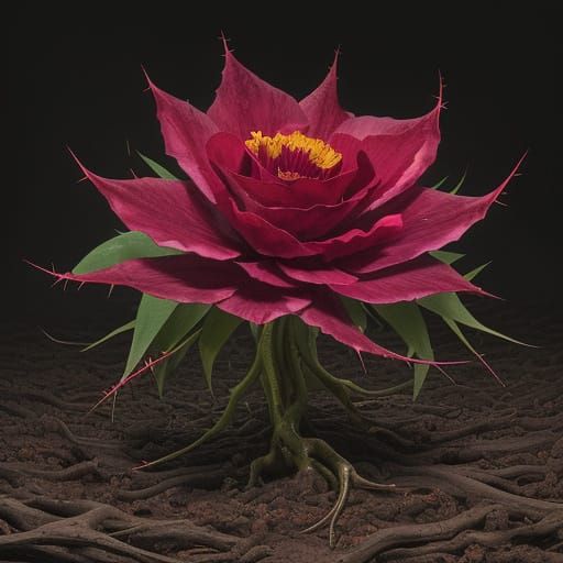 Grotesque Carnation Sproutling with Jagged Fleshy Petals