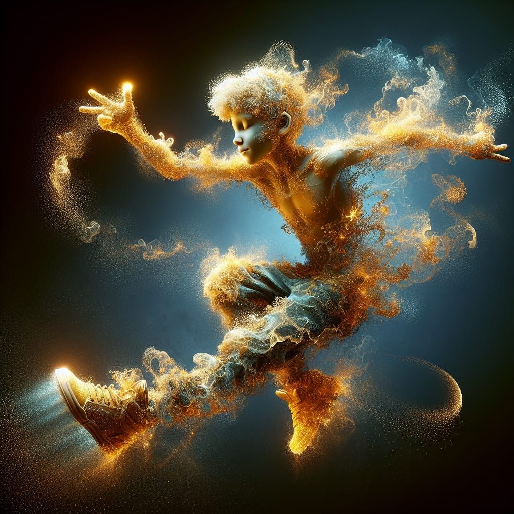 Golden Dust Hip-Hop Dancer in Fantasy Art