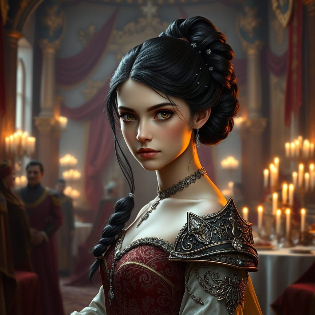 Elegant Princess Ariella Septim in Imperial Banquet Hall