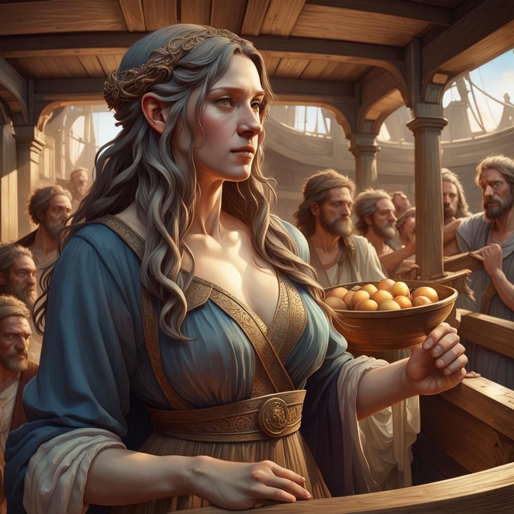 Epic Noah's Ark Digital Art in Renaissance Style