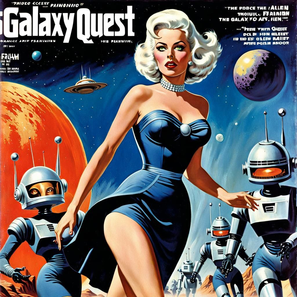 Retro Pulp Magazine Cover: Galaxy Quest