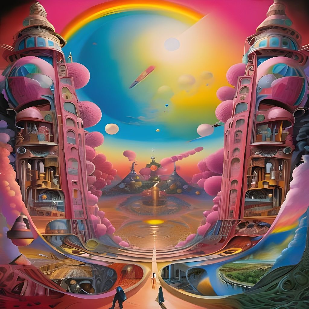 Surreal Cosmic Heart in Vibrant Colors