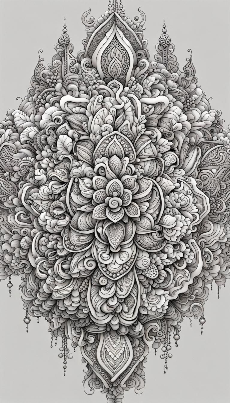 Henna Art T-Shirt Design in Detailed Matte Painting