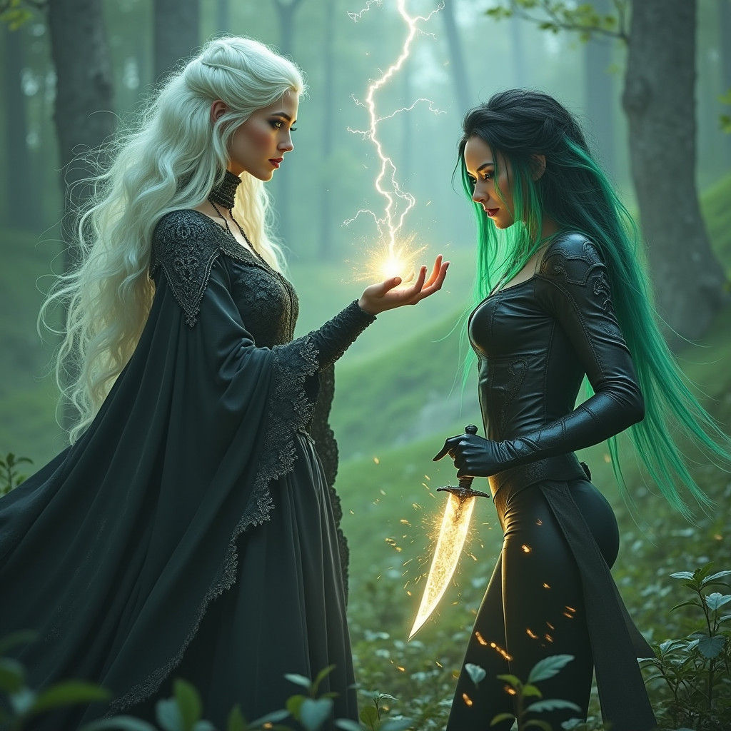 Sorceress vs Assassin: Mystical Fantasy Showdown