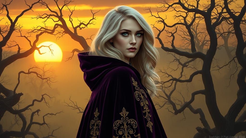 Ethereal Vampire in Haunting Fantasy Setting