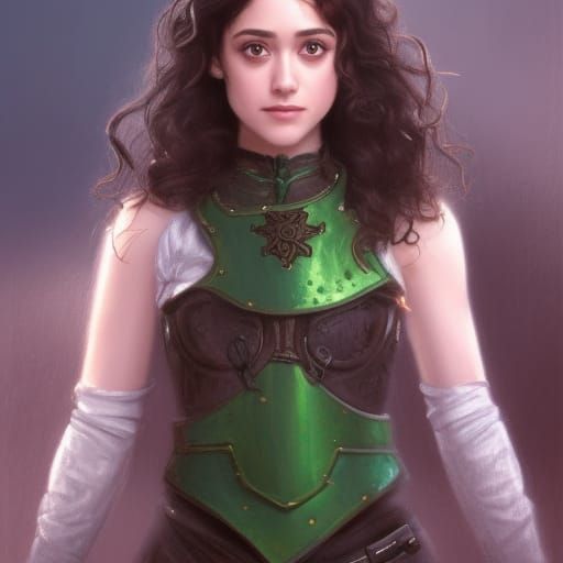 Medieval Portrait of a Girl in Leather Armor