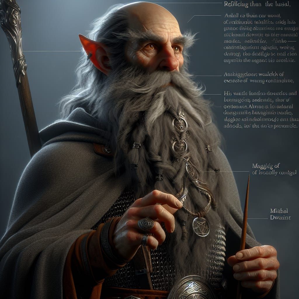 Dwarf Lorekeeper with Braided Beard and Runes