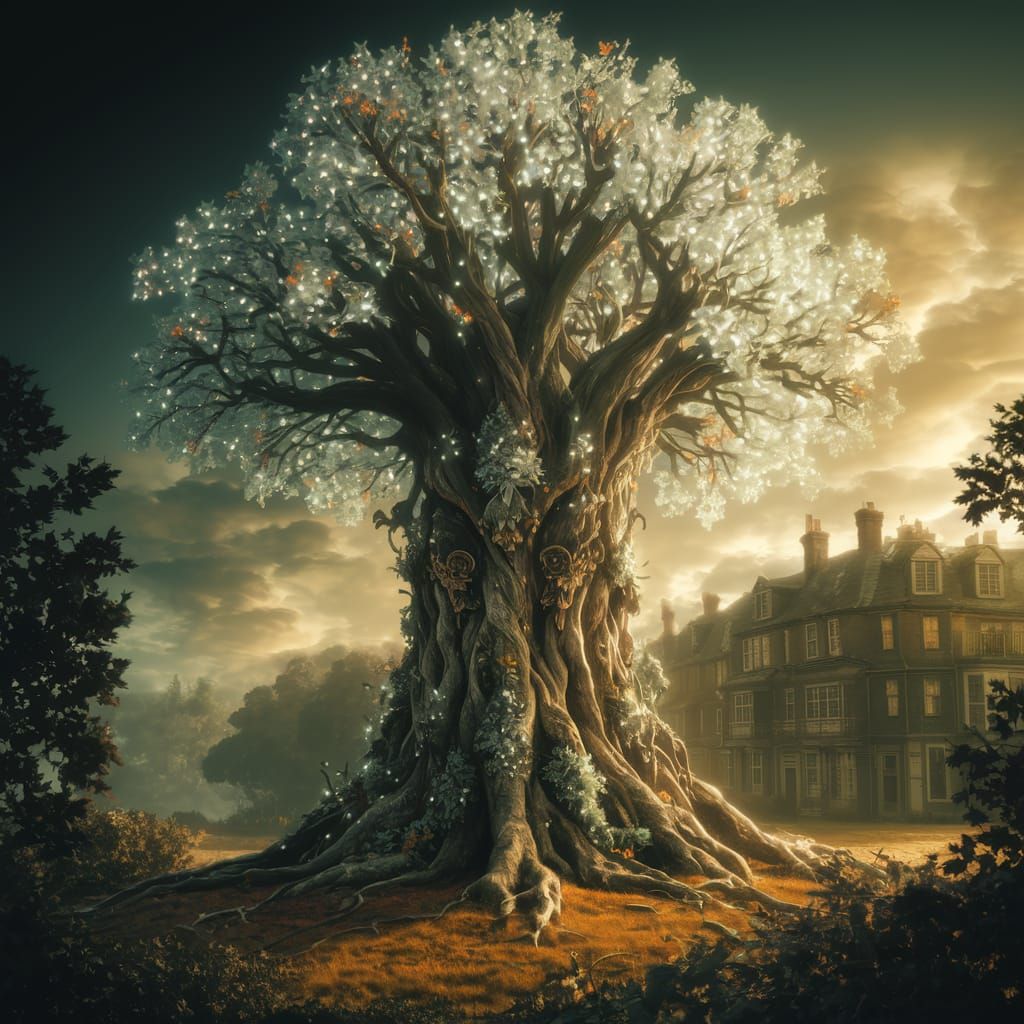 A towering Vallenwood tree on the world of Krynn