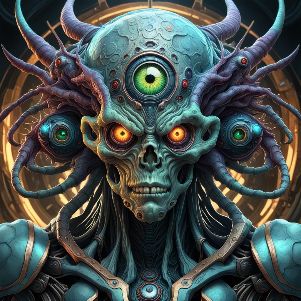 Demonic Extraterrestrial Virus Portrait in Detailed Digital ...