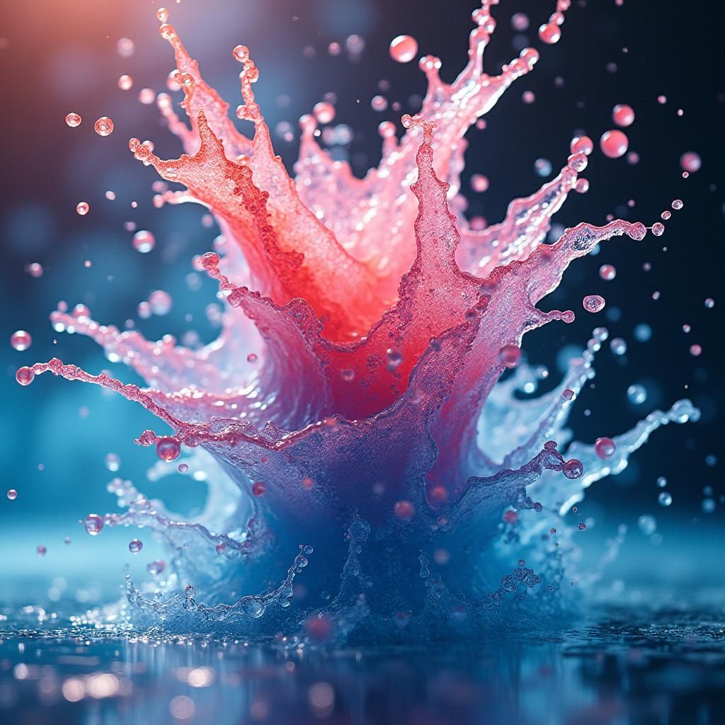 Colorful Liquid Splash Against Dark Backdrop