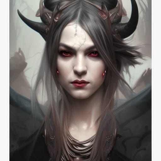 Hexblood Sorceress Portrait in Hyperdetailed Style