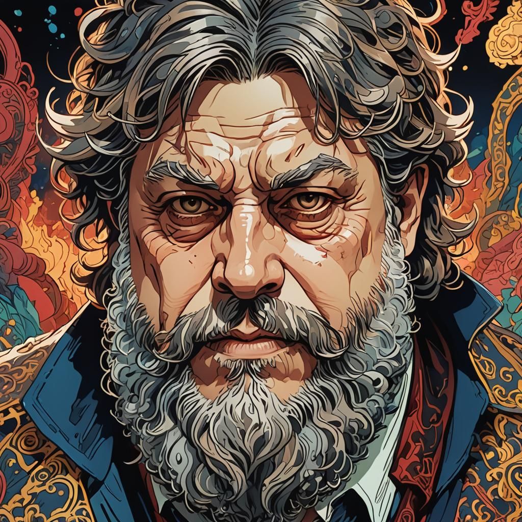 Playful Beard: Anime-Inspired Manga Scan