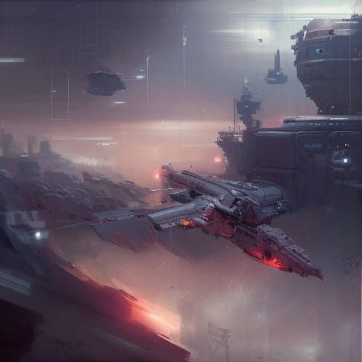 Epic Space War Painting in Artstation Style