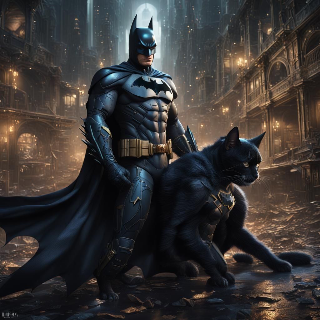 Batman Stripping for Catwoman: Detailed Matte Painting