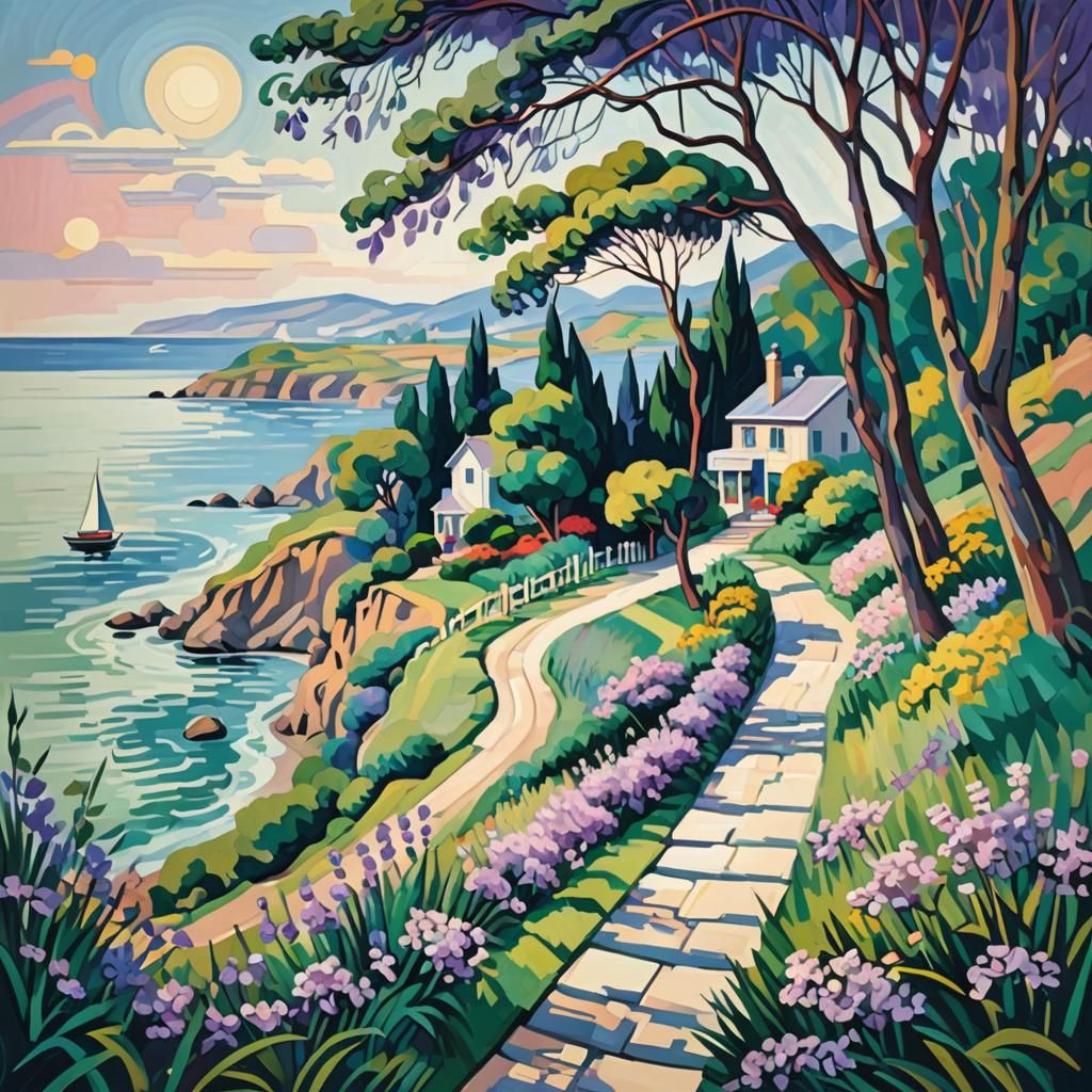 Monet-Inspired Beach Cottage in Cubist Style