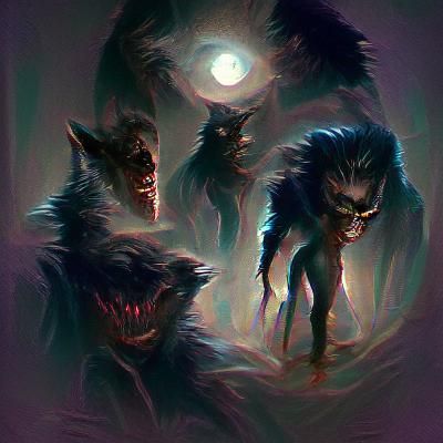 Sinister Werewolf in Dark Fantasy Style