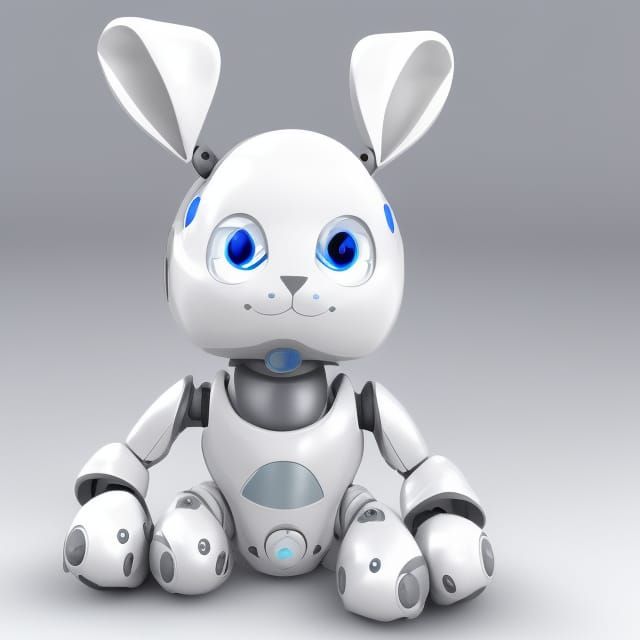 Cute 3D Baby Robot Rabbit on Artstation