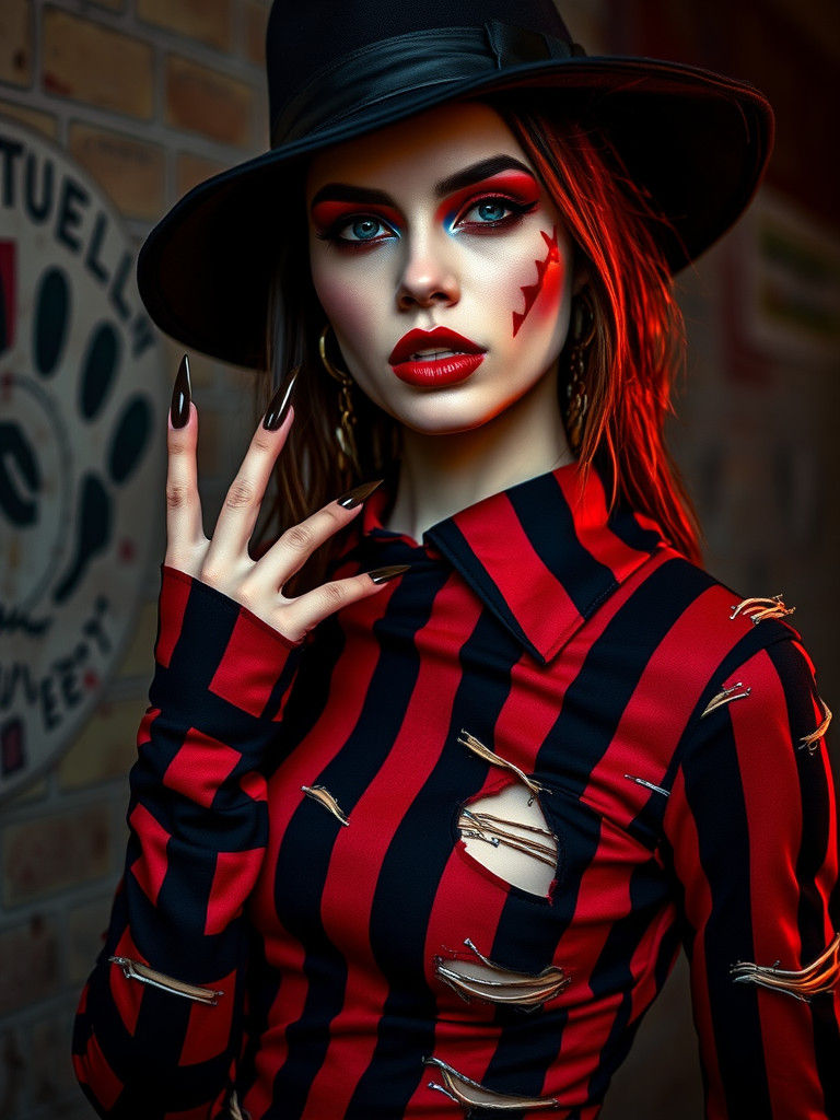 Avant-Garde Fashion Model in Grunge Style