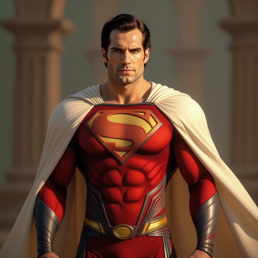 Henry Cavill as Golden Superman in Live-Action Style