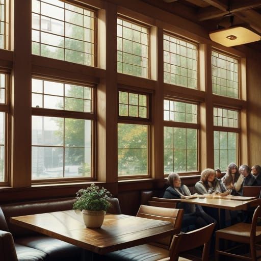 Cozy Impressionist Coffee Shop Scene