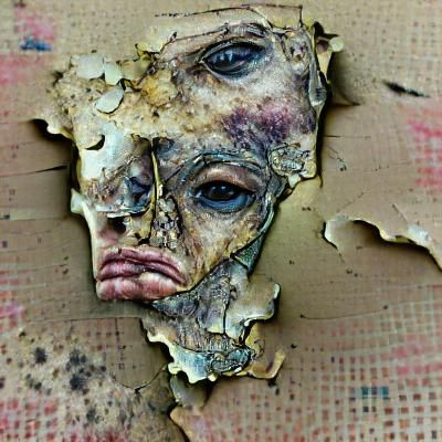 Decaying Face Close-Up: A Macabre Portrait