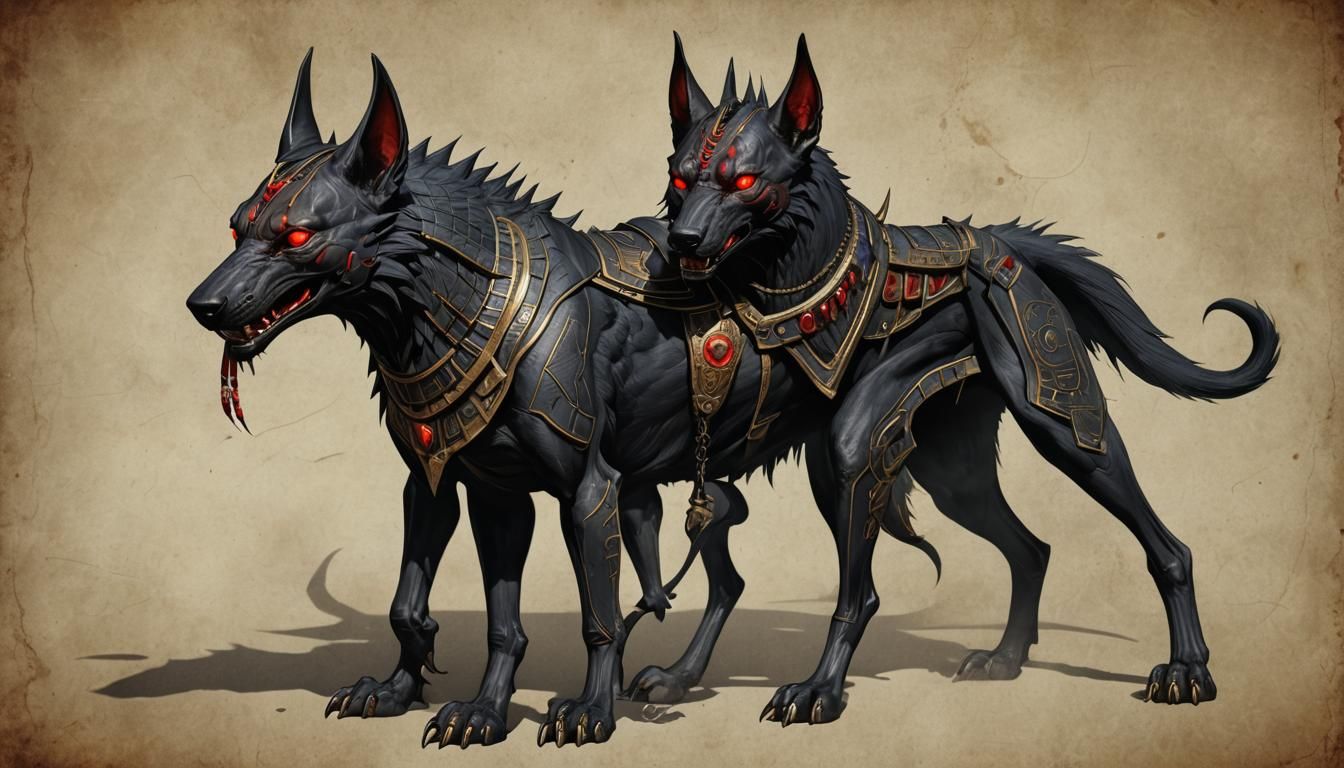 Anubis Hellhound Concept: Fantasy Horror Design