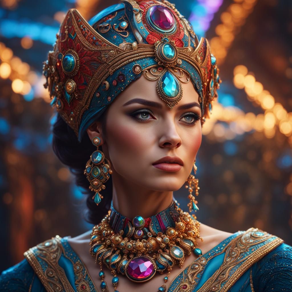 Beautiful Woman Portrait in Hyperrealistic Style