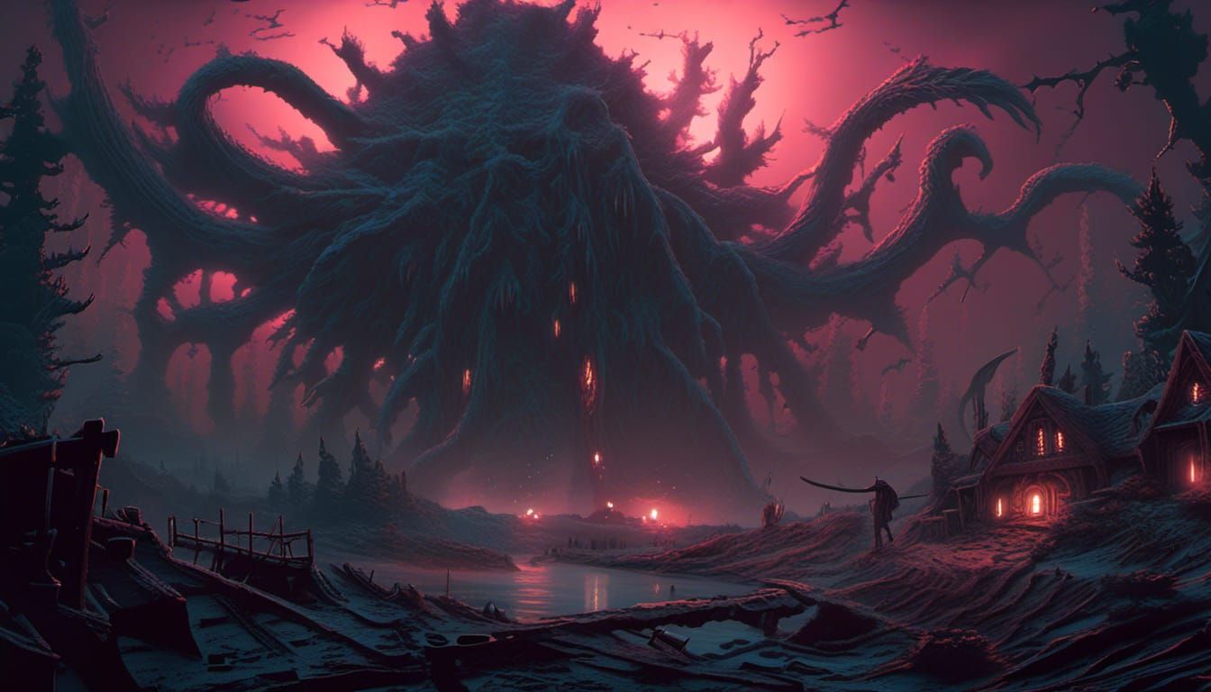 Cosmic Lovecraftian Horror Scape in Unreal Engine