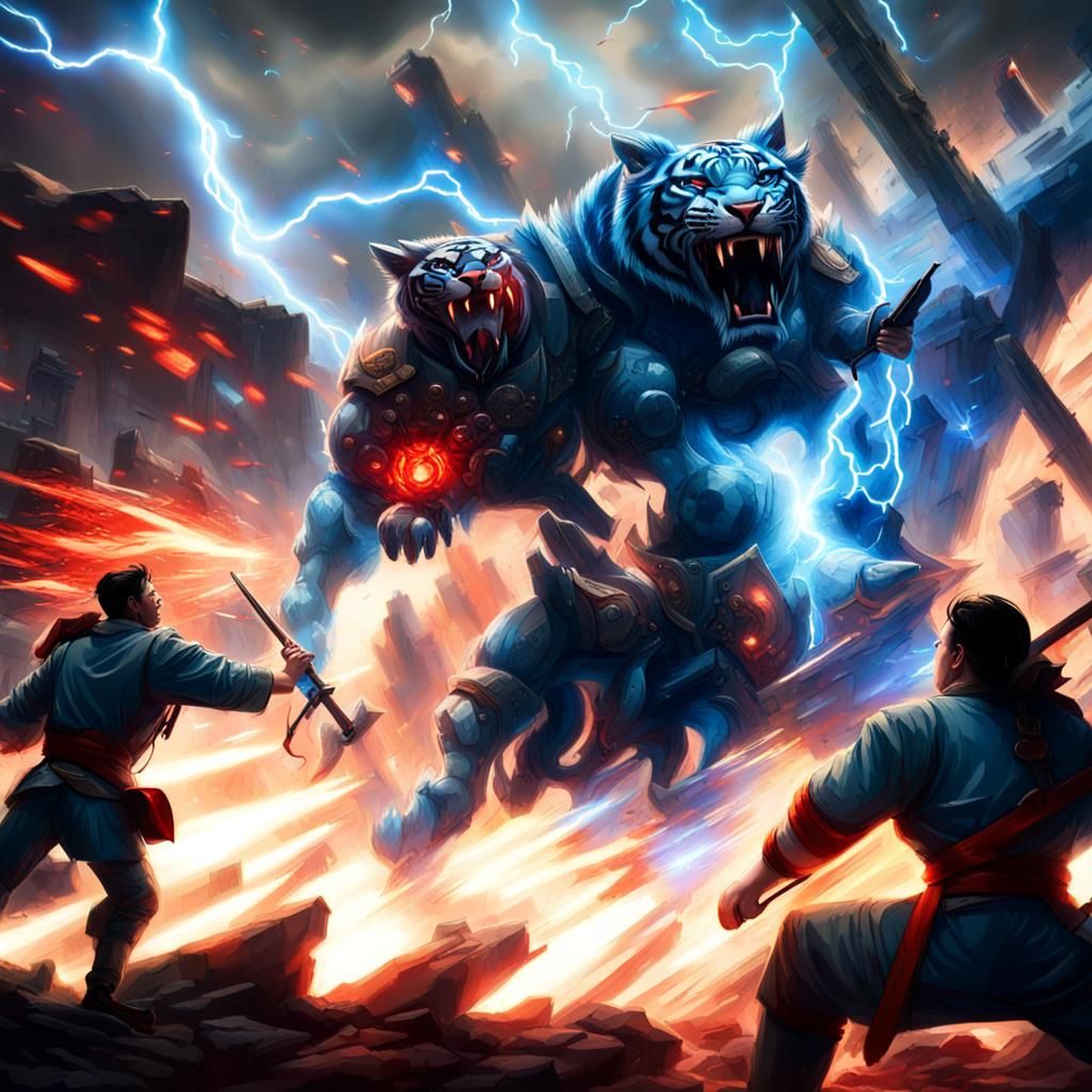 Chinese Warlord Battles Robotic Tiger in Epic Lightning Stor...