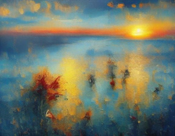 Ethereal Steampunk Landscape in Dreamy Oil Colors