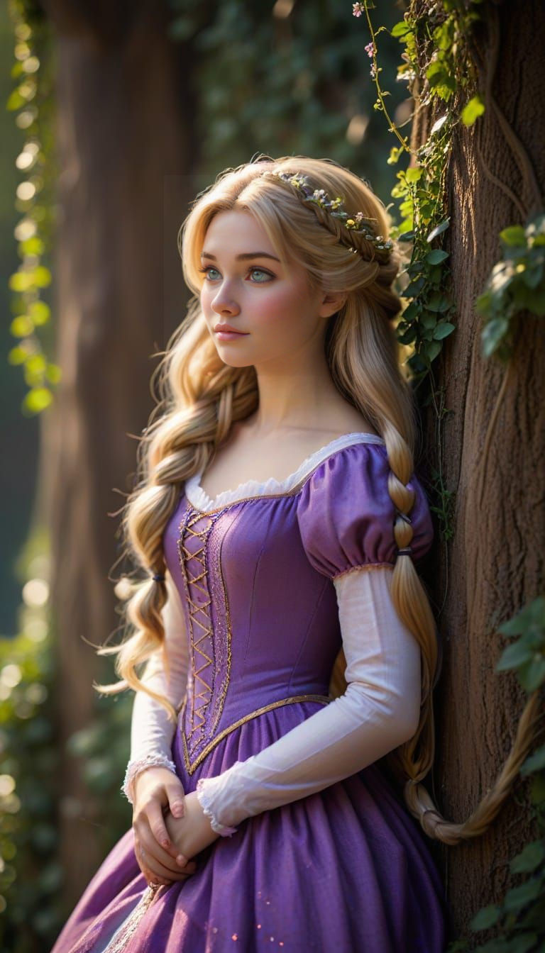 Rapunzel in Vibrant Bokeh Lighting
