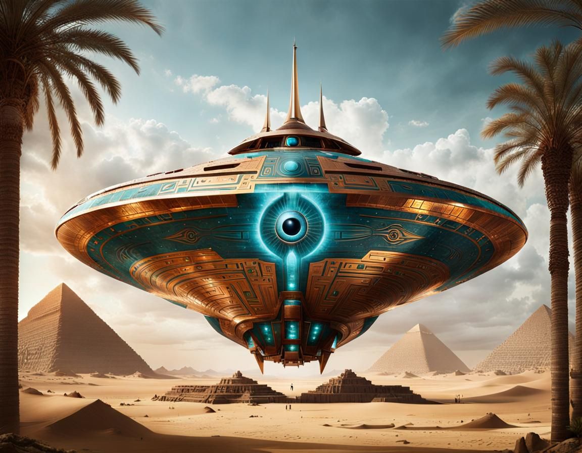 Egyptian Spaceship Ready for Cosmic Journey