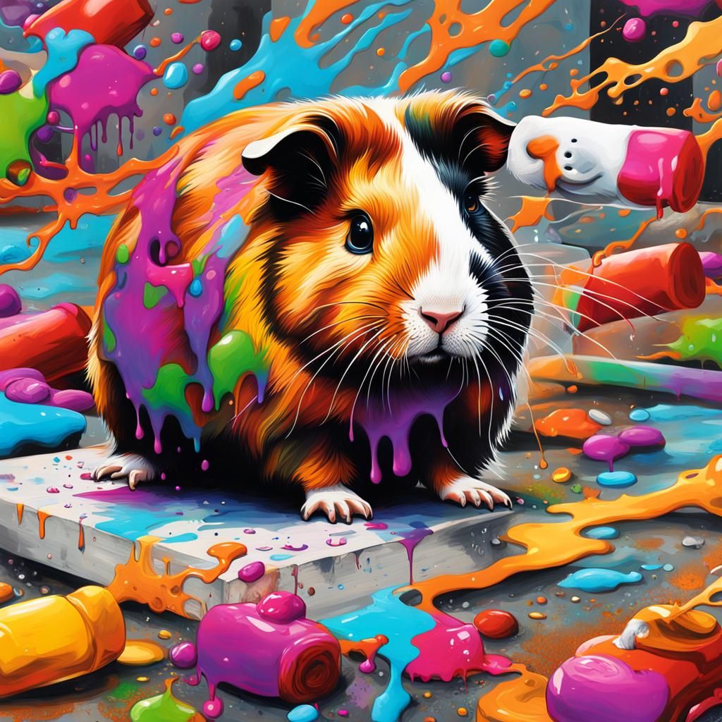 Jordans and Guinea Pig in Graffiti Art